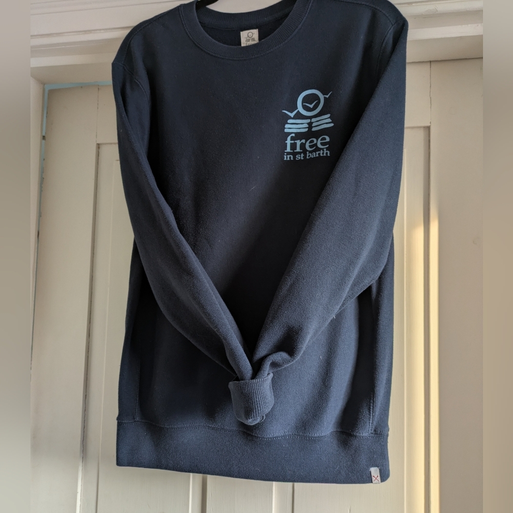 Free In St. Barth Navy Blue Graphic Sweatshirt M